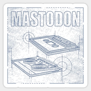 Mastodon Technical Drawing Sticker